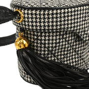 Chanel 1989-1991 Black White Cotton Houndstooth Binocular Bag