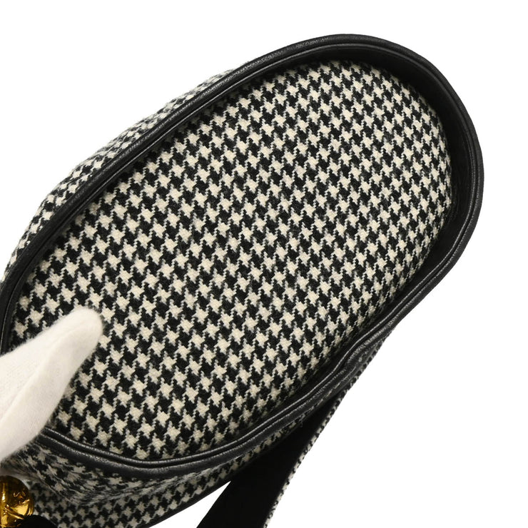 Chanel 1989-1991 Black White Cotton Houndstooth Binocular Bag