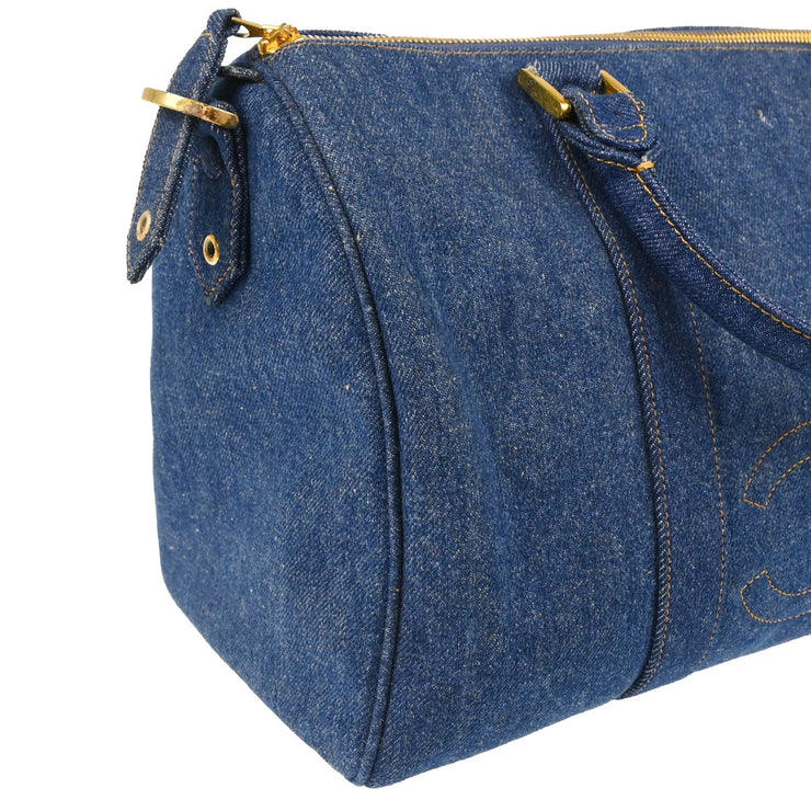 Chanel 1996-1997 Blue Denim 2way Duffle Handbag