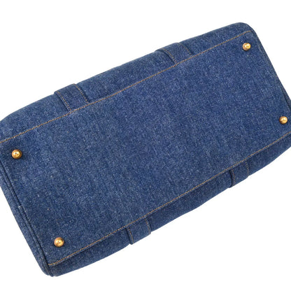 Chanel 1996-1997 Blue Denim 2way Duffle Handbag