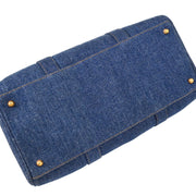 Chanel 1996-1997 Blue Denim 2way Duffle Handbag