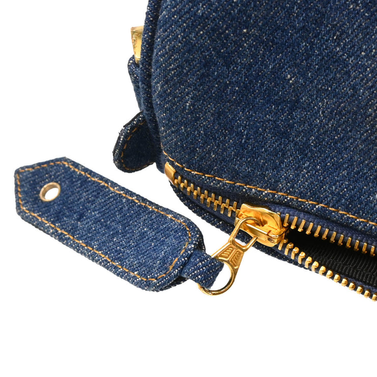 Chanel 1996-1997 Blue Denim 2way Duffle Handbag