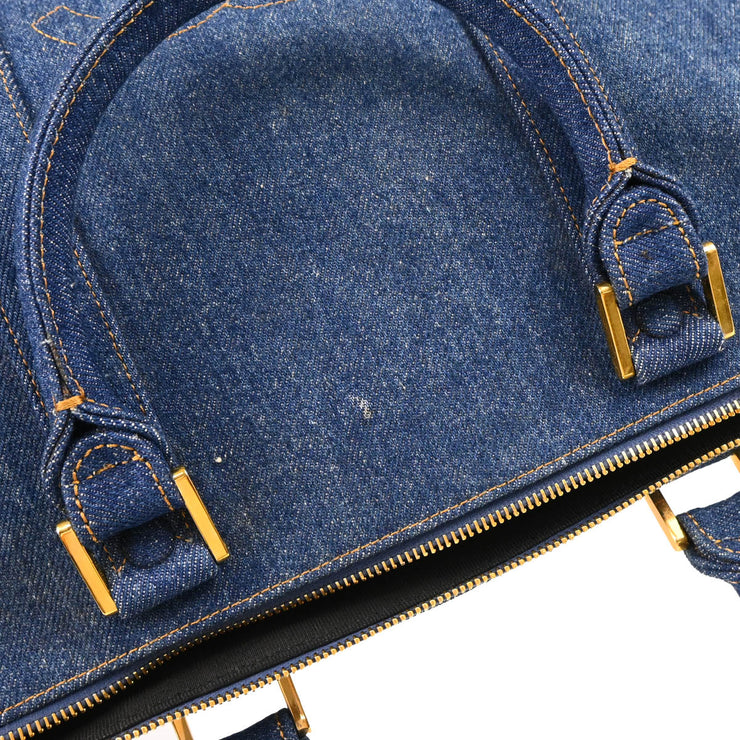 Chanel 1996-1997 Blue Denim 2way Duffle Handbag