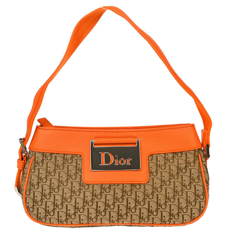 Christian Dior 2005 Orange Beige Street Chic Trotter Handbag