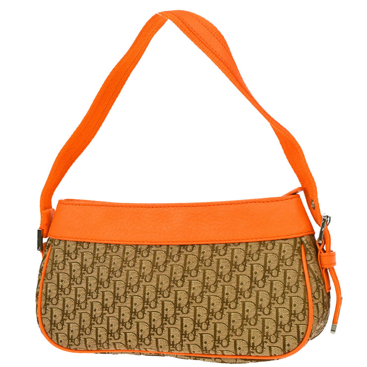 Christian Dior 2005 Orange Beige Street Chic Trotter Handbag
