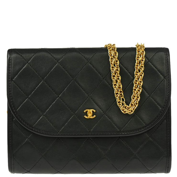 Chanel Black Lambskin Chain Shoulder Bag