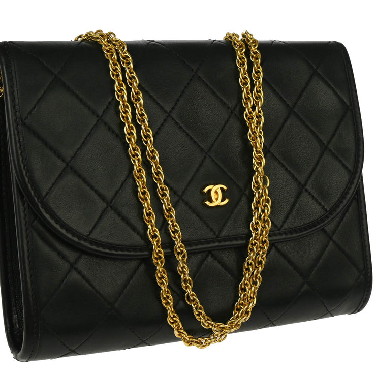 Chanel Black Lambskin Chain Shoulder Bag
