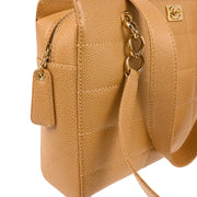 Chanel 2001-2003 Beige Caviar Wild Stitch Choco Bar Shoulder Bag