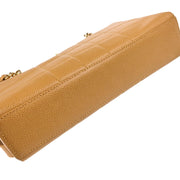 Chanel 2001-2003 Beige Caviar Wild Stitch Choco Bar Shoulder Bag
