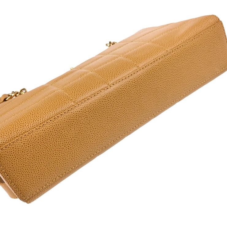 Chanel 2001-2003 Beige Caviar Wild Stitch Choco Bar Shoulder Bag