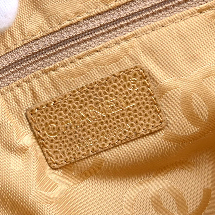 Chanel 2001-2003 Beige Caviar Wild Stitch Choco Bar Shoulder Bag