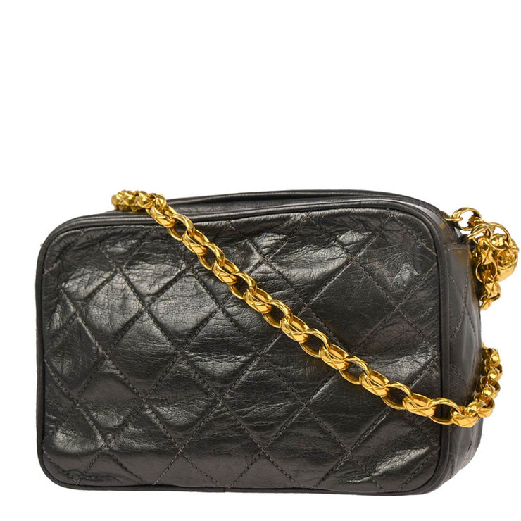 Chanel 1989-1991 Gray Lambskin Camera Bag Mini
