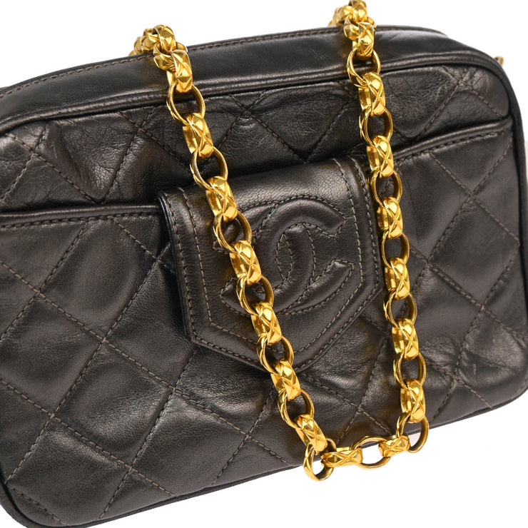 Chanel 1989-1991 Gray Lambskin Camera Bag Mini