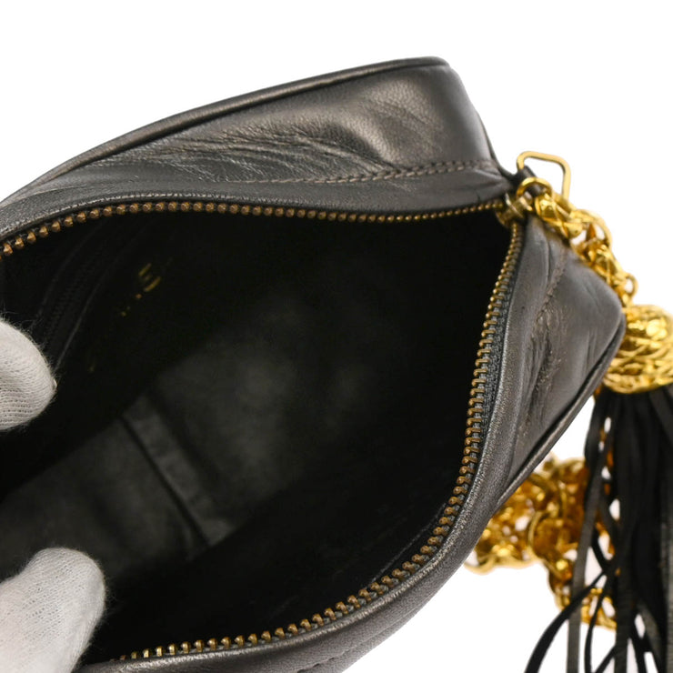 Chanel 1989-1991 Gray Lambskin Camera Bag Mini