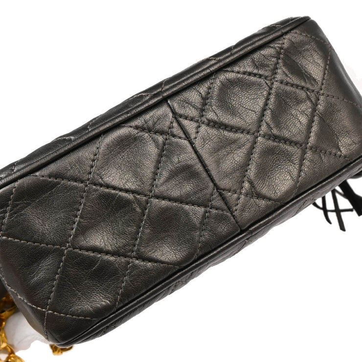 Chanel 1989-1991 Gray Lambskin Camera Bag Mini