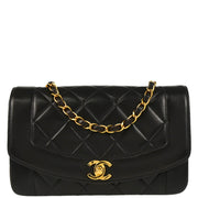 Chanel 1994-1996 Black Lambskin Small Diana Shoulder Bag