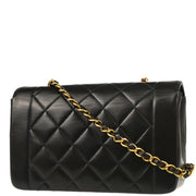 Chanel 1994-1996 Black Lambskin Small Diana Shoulder Bag