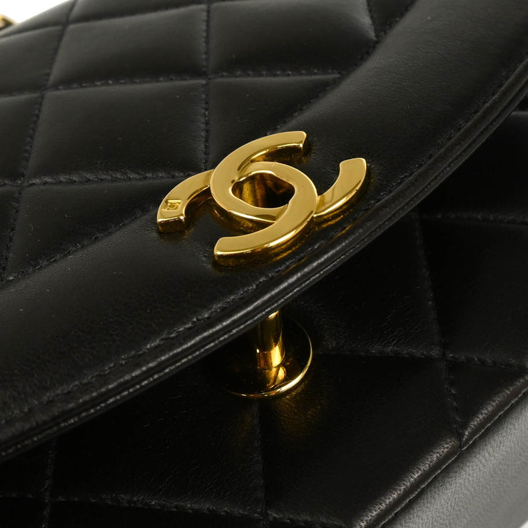 Chanel 1994-1996 Black Lambskin Small Diana Shoulder Bag
