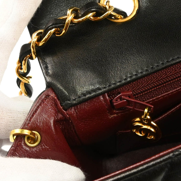 Chanel 1994-1996 Black Lambskin Small Diana Shoulder Bag
