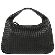 Bottega Veneta Black Intrecciato Hobo Handbag