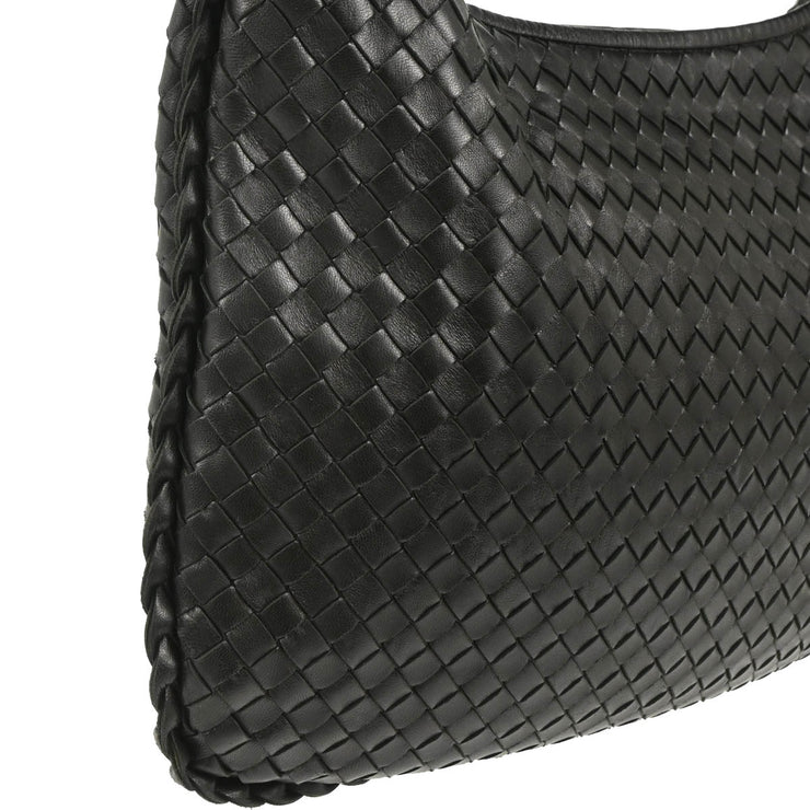 Bottega Veneta Black Intrecciato Hobo Handbag