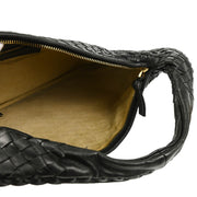 Bottega Veneta Black Intrecciato Hobo Handbag