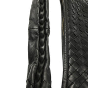 Bottega Veneta Black Intrecciato Hobo Handbag