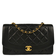 Chanel Black 1991-1994 Lambskin Medium Diana Shoulder Bag