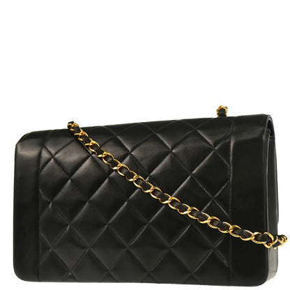 Chanel Black 1991-1994 Lambskin Medium Diana Shoulder Bag