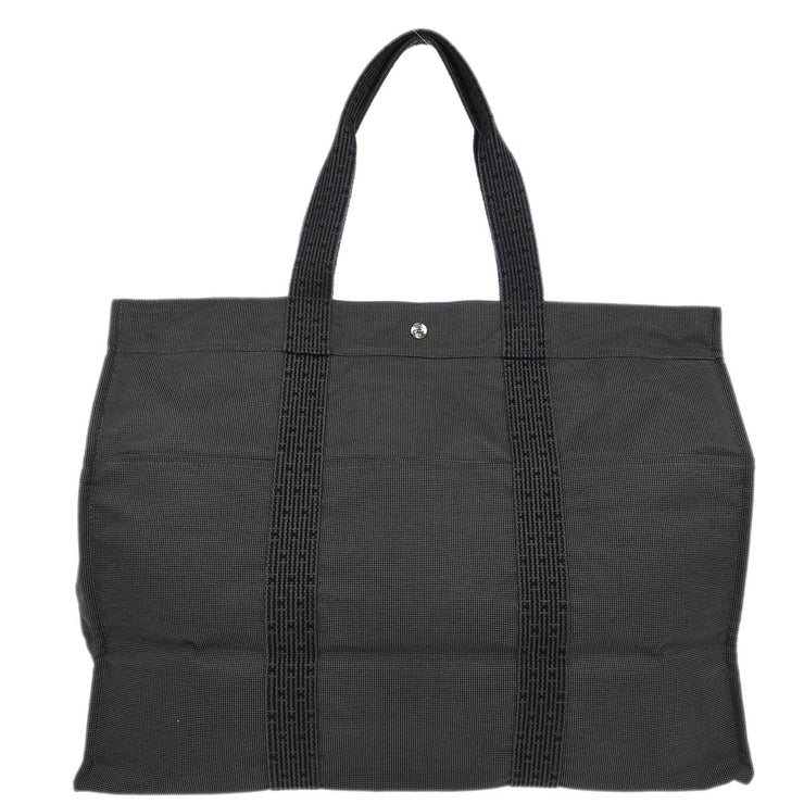 Hermes Gray Canvas Herline Tote TGM Handbag