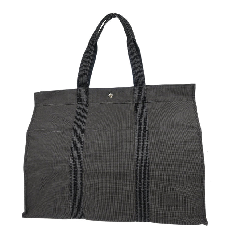 Hermes Gray Canvas Herline Tote TGM Handbag