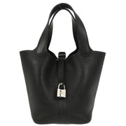 Hermes 2009 Black Taurillon Clemence Picotin Lock 18 PM Handbag