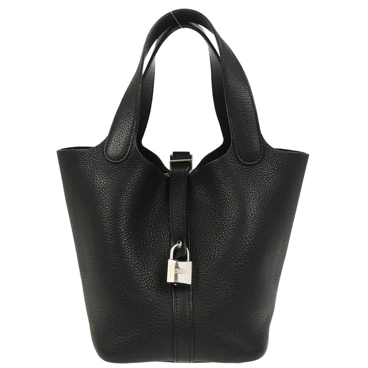 Hermes 2009 Black Taurillon Clemence Picotin Lock 18 PM Handbag