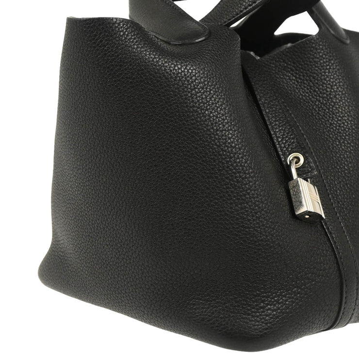 Hermes 2009 Black Taurillon Clemence Picotin Lock 18 PM Handbag
