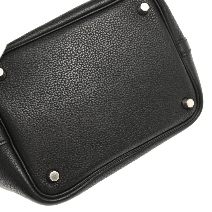 Hermes 2009 Black Taurillon Clemence Picotin Lock 18 PM Handbag