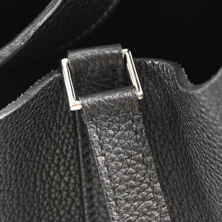 Hermes 2009 Black Taurillon Clemence Picotin Lock 18 PM Handbag