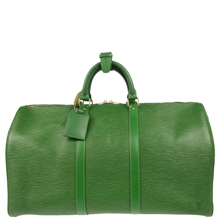 Louis Vuitton 1997 Green Epi Keepall 50 Travel Handbag M42964