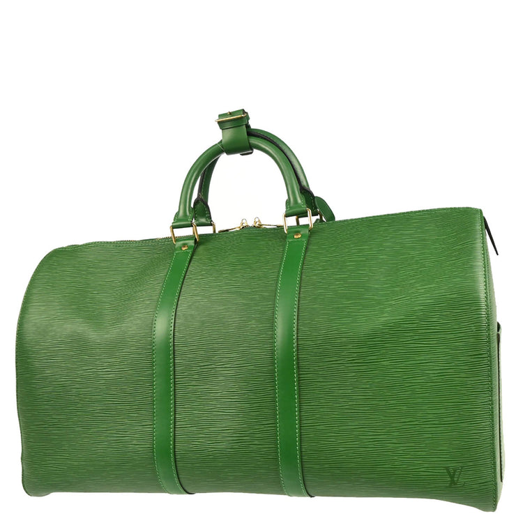 Louis Vuitton 1997 Green Epi Keepall 50 Travel Handbag M42964