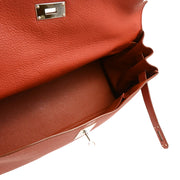 Hermes 2009 Sanguine Taurillon Clemence Shoulder Kelly Handbag