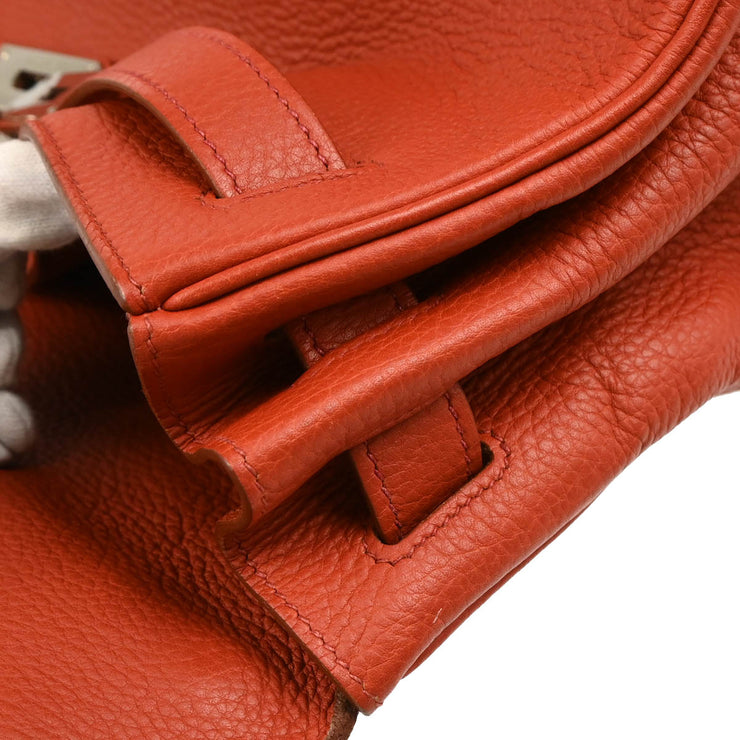 Hermes 2009 Sanguine Taurillon Clemence Shoulder Kelly Handbag