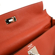Hermes 2009 Sanguine Taurillon Clemence Shoulder Kelly Handbag