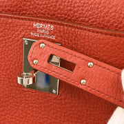 Hermes 2009 Sanguine Taurillon Clemence Shoulder Kelly Handbag
