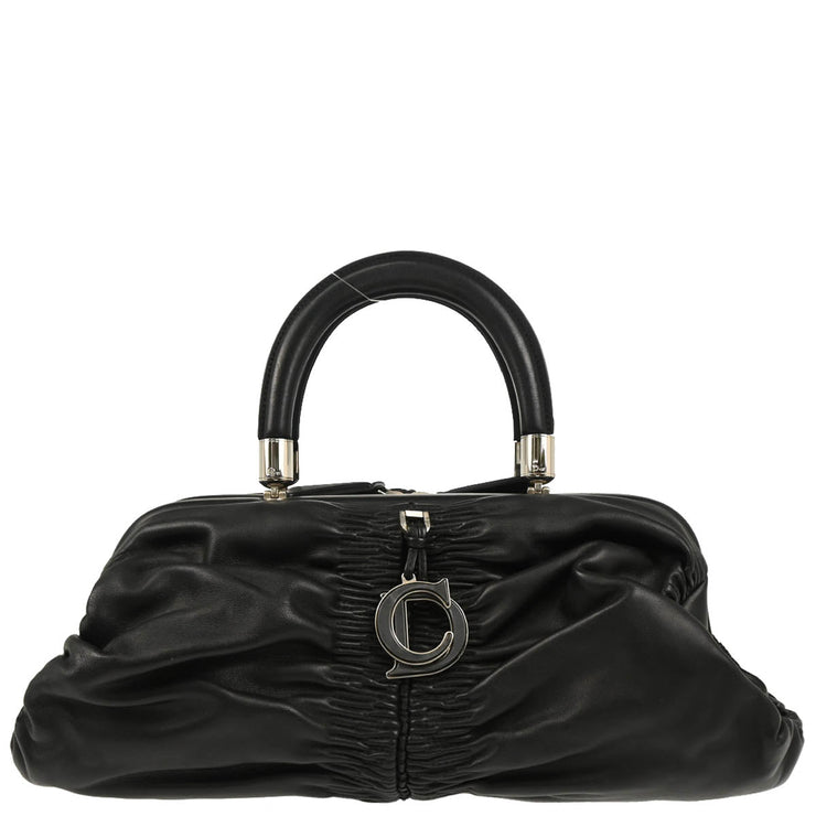 Christian Dior 2008 Black Leather Karenina Handbag