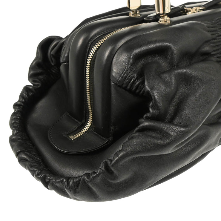 Christian Dior 2008 Black Leather Karenina Handbag