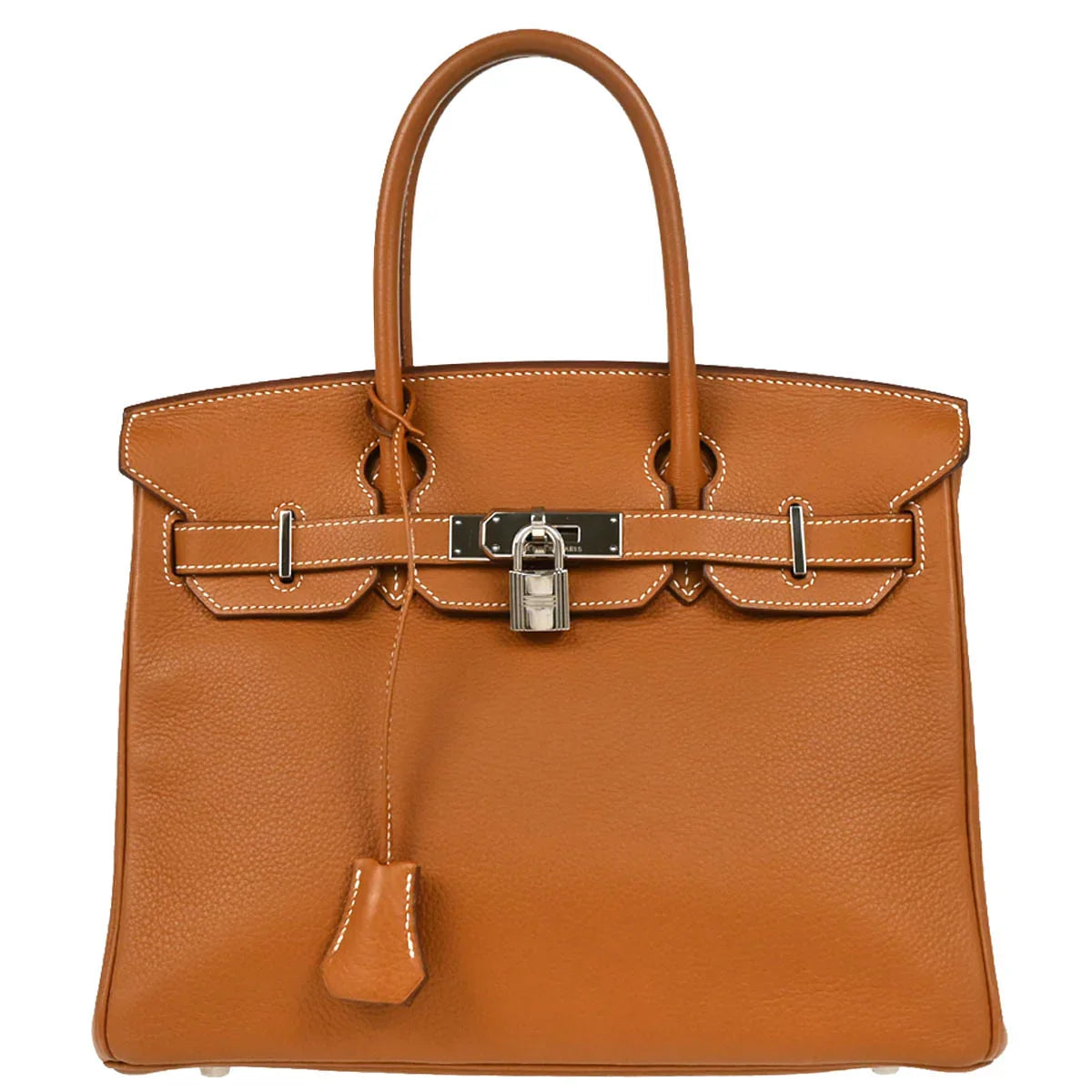 Hermes 2006 Gold Taurillon Clemence Birkin 30 Handbag