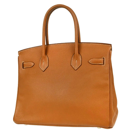 Hermes 2006 Gold Taurillon Clemence Birkin 30 Handbag