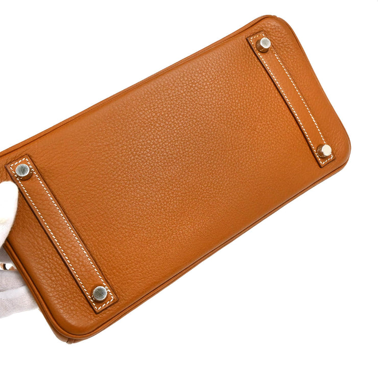 Hermes 2006 Gold Taurillon Clemence Birkin 30 Handbag