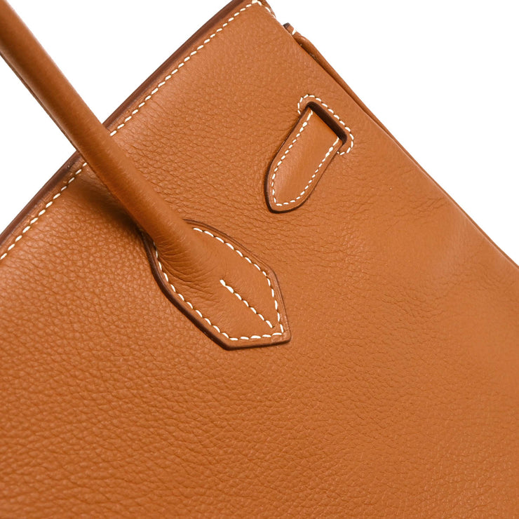 Hermes 2006 Gold Taurillon Clemence Birkin 30 Handbag