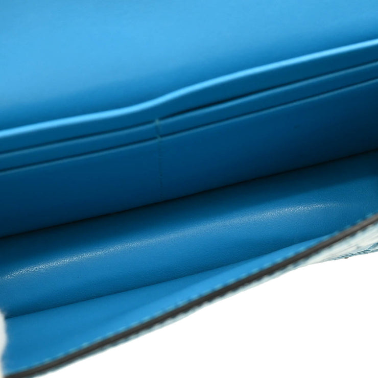 Miu Miu Turquoise Blue Embossed Leather Bijou Clutch Shoulder Bag