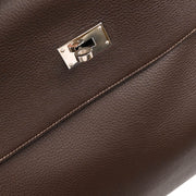 Hermes 2001 Cafe Taurillon Clemence Kelly 50 Retourne 2way Shoulder Handbag